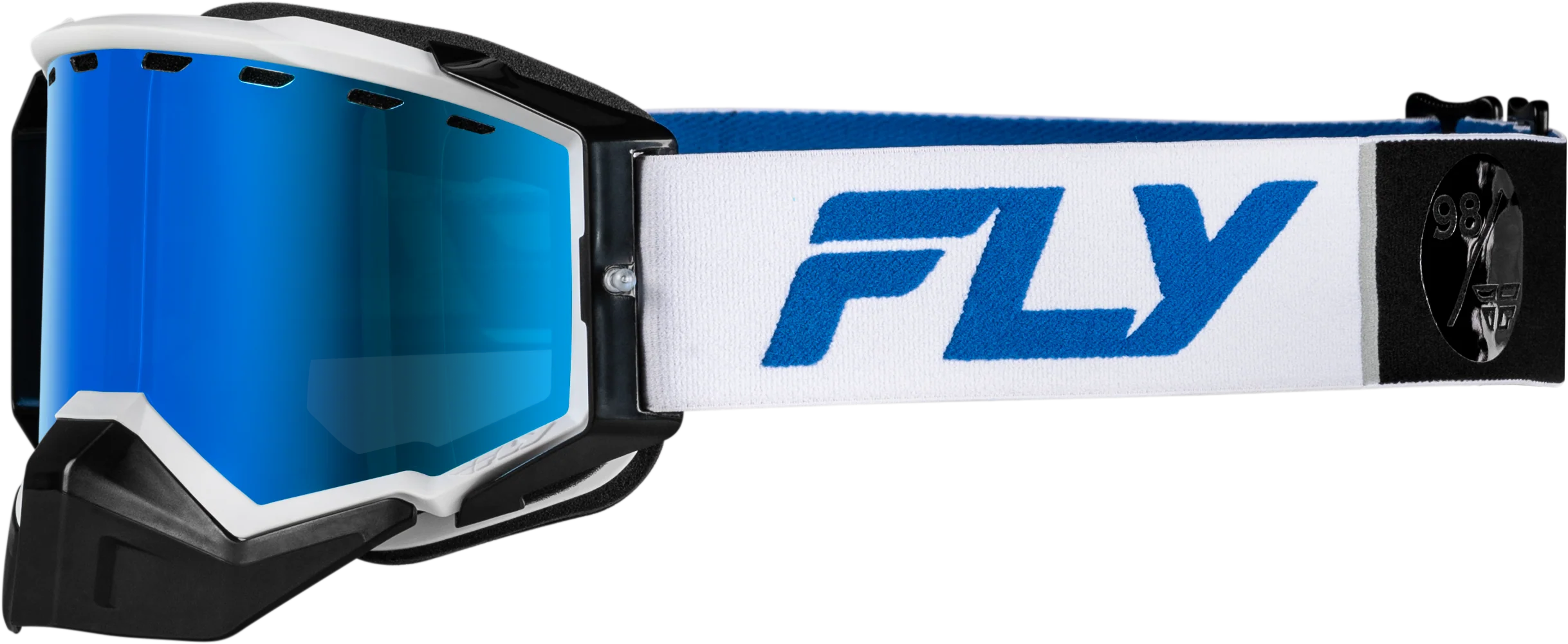 Zone Elite Snw Goggle Wht/Blue W/Drk Blu Mir/Plrzd Smoke Lens