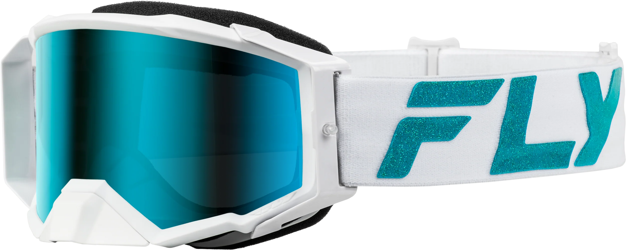 Zone Elite Goggle White/Teal W/ Light Grn Mirror/Smoke Lens