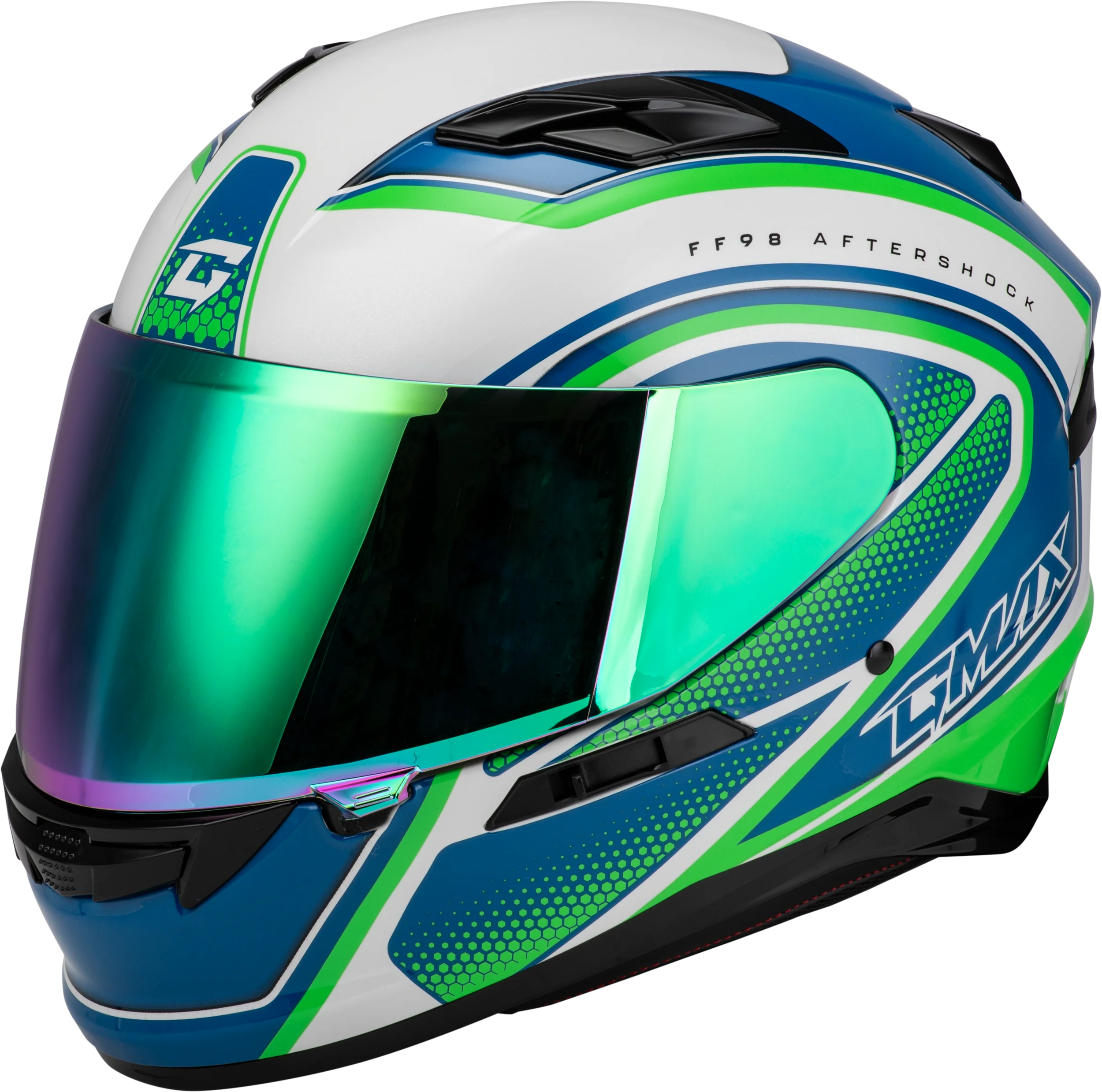 Ff-98 Aftershock Helmet White/Neon Green 3x