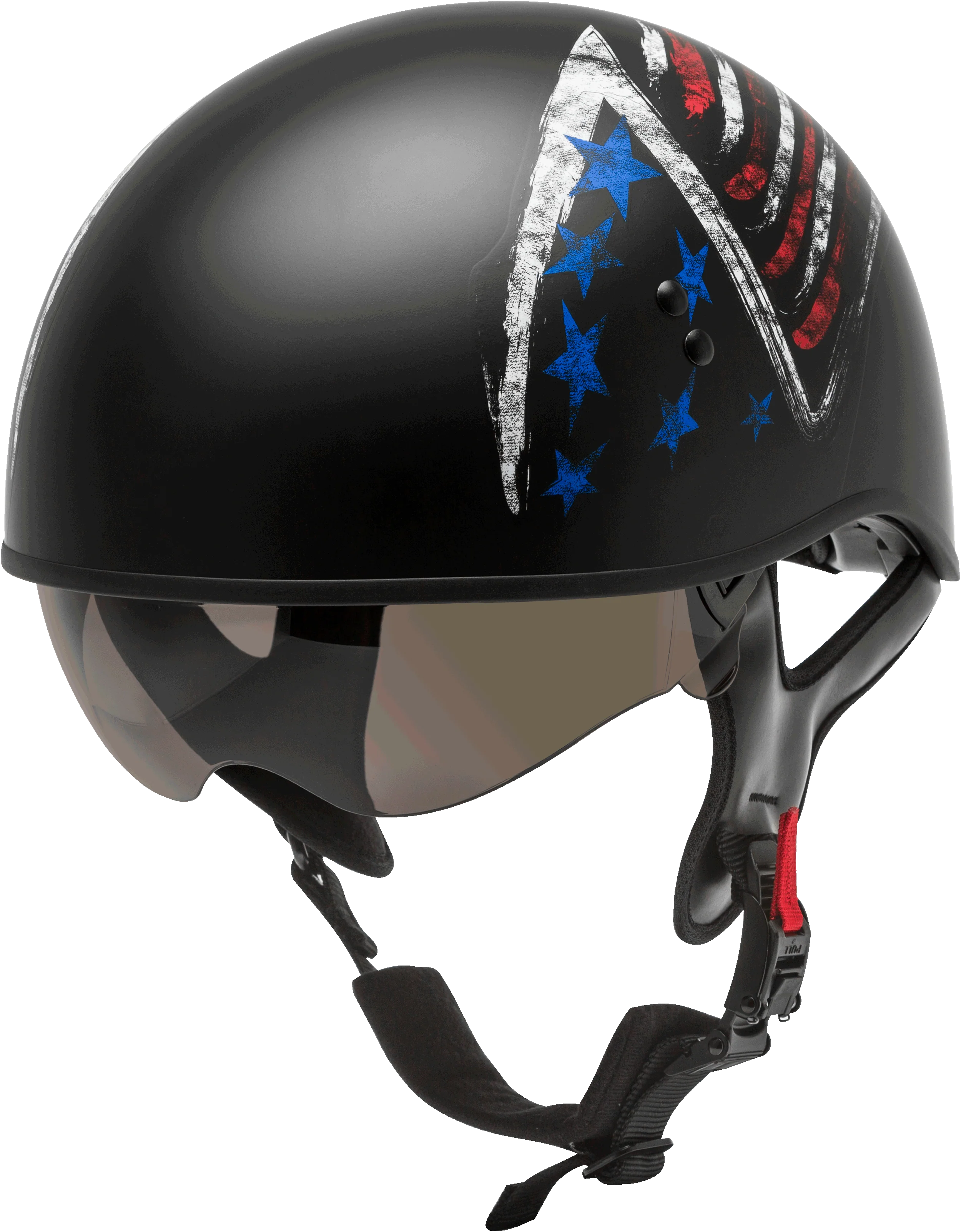 Hh-65 Half Helmet Bravery Matte Black/Red/White/Blue Lg