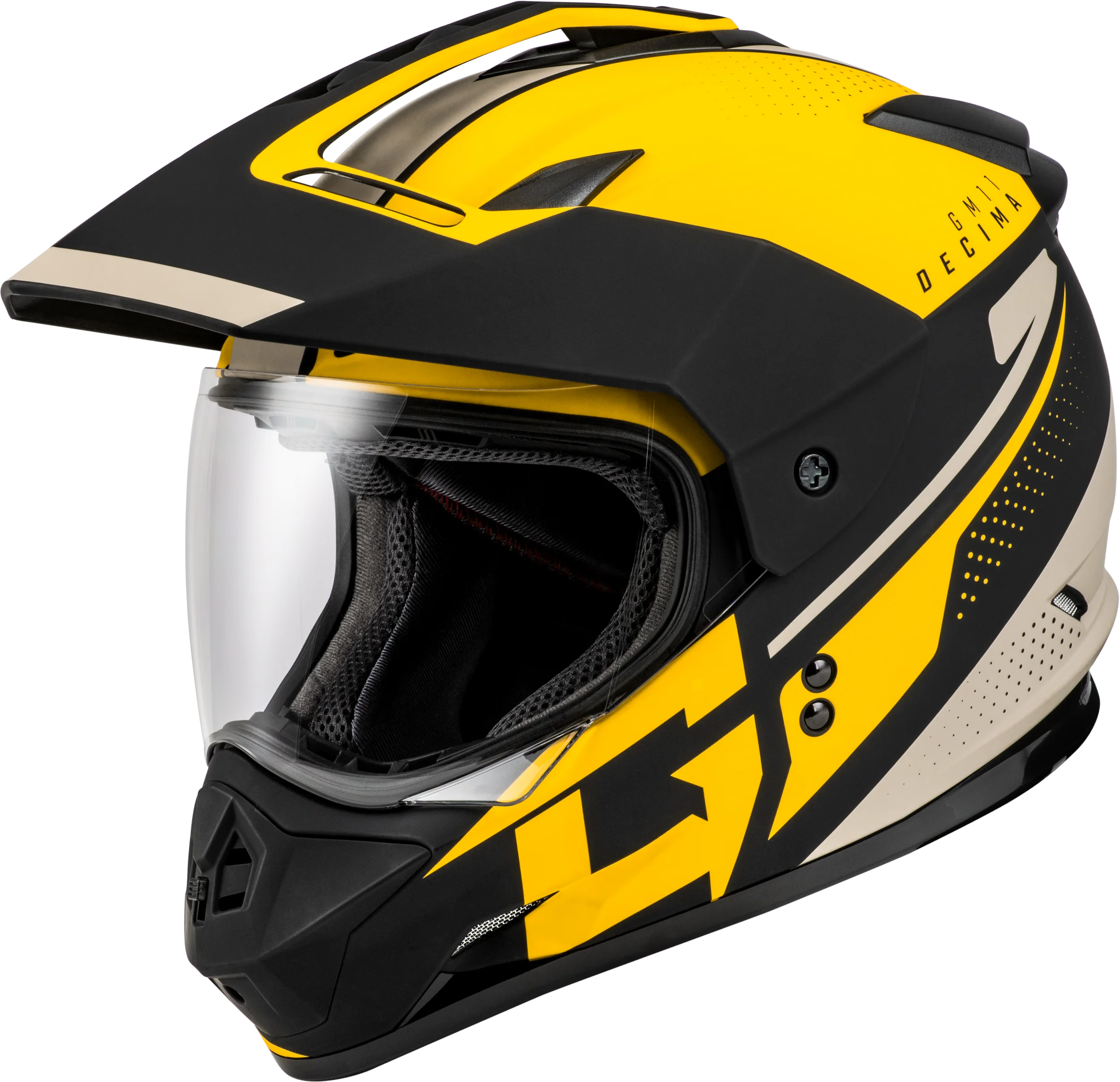 Gm-11 Decima Helmet Matte Black/Yellow/Grey Xs
