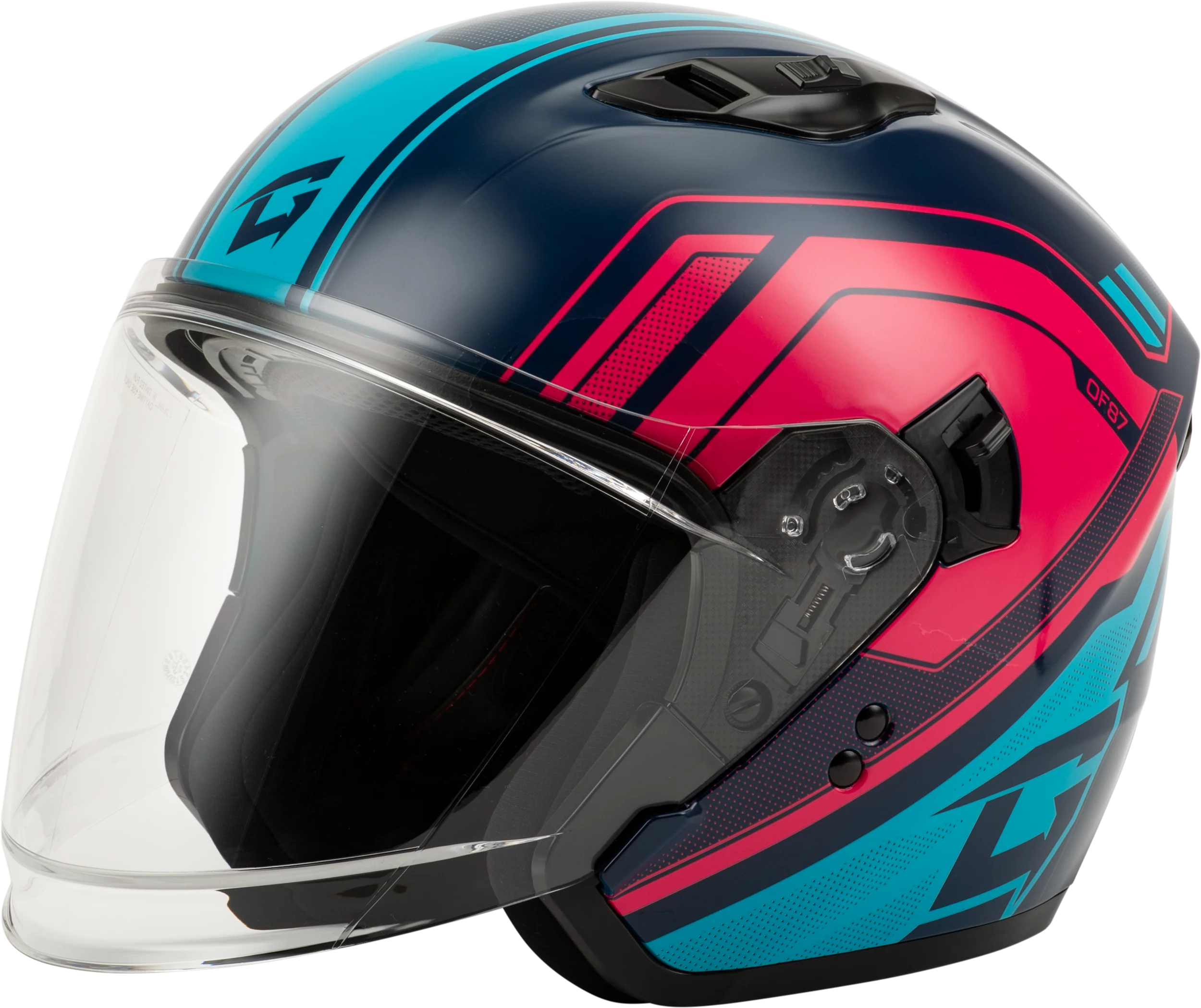 Of-87 Duke Helmet W/Led Light Blue/Red Xs