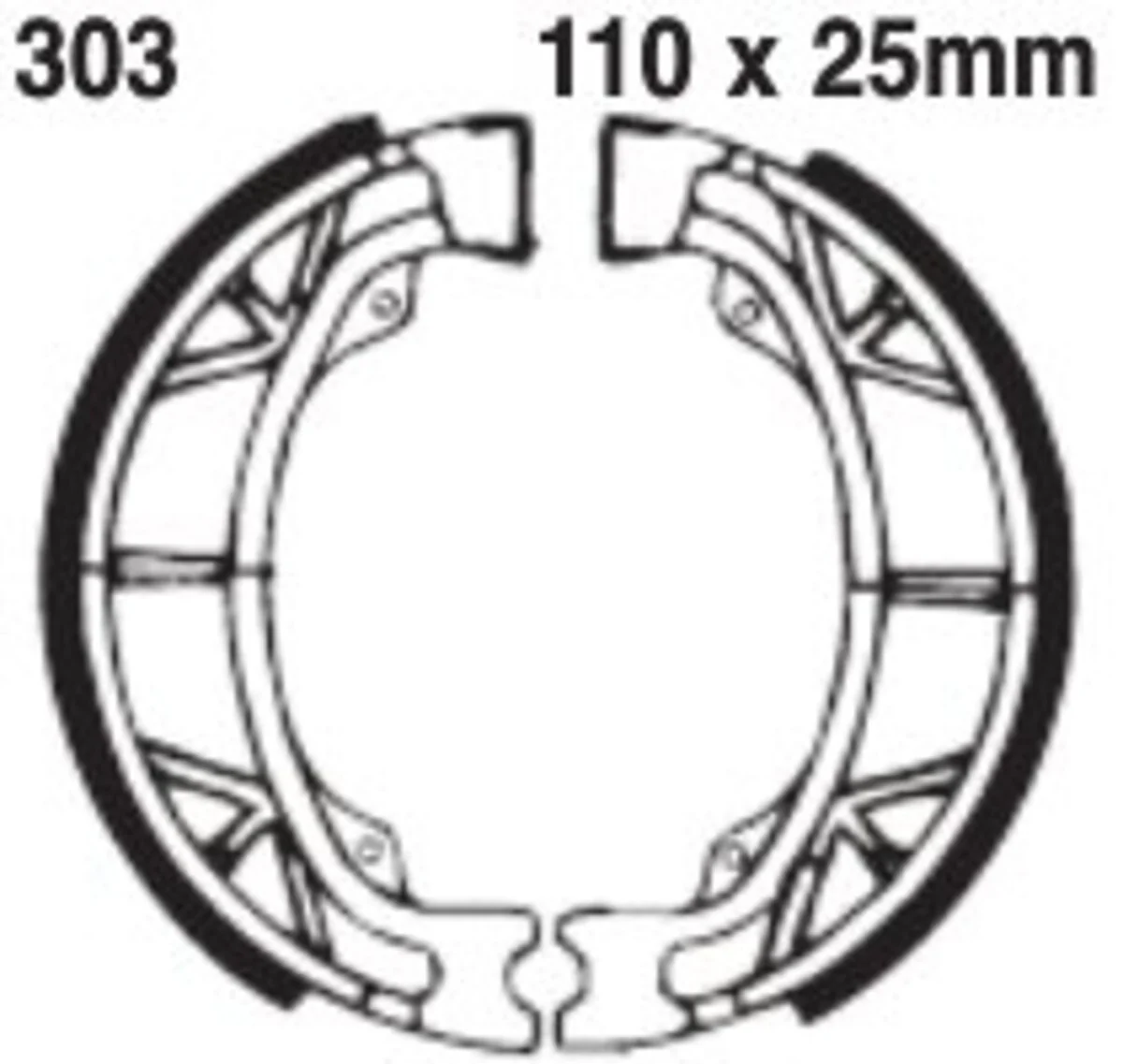 EBC Brakes 303 Brake Shoes 110x25mm - Image 2