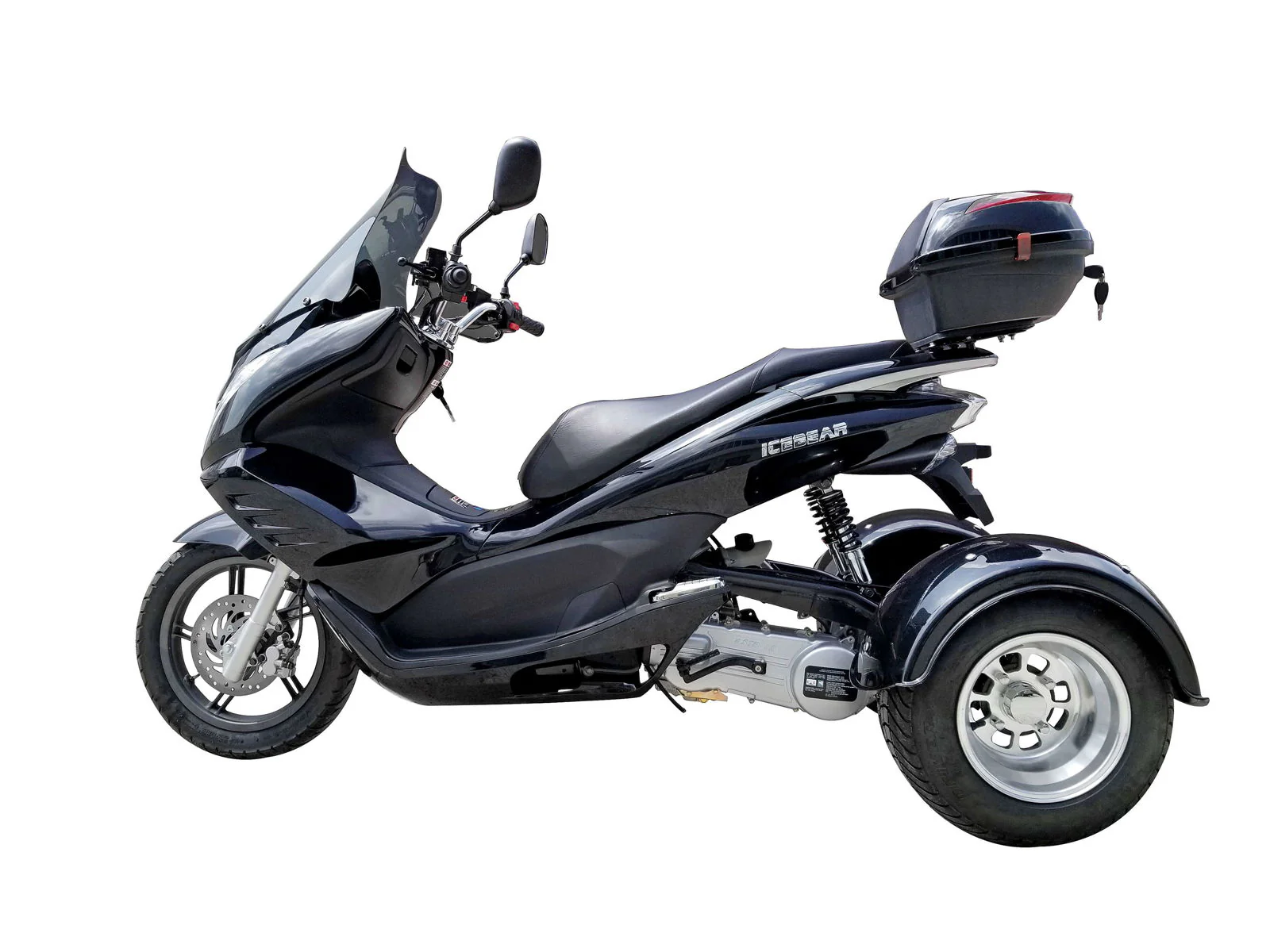 Q6 50cc Trike, Automatic Shifting, Full Wind Screen, Locking Trunk - Image 5