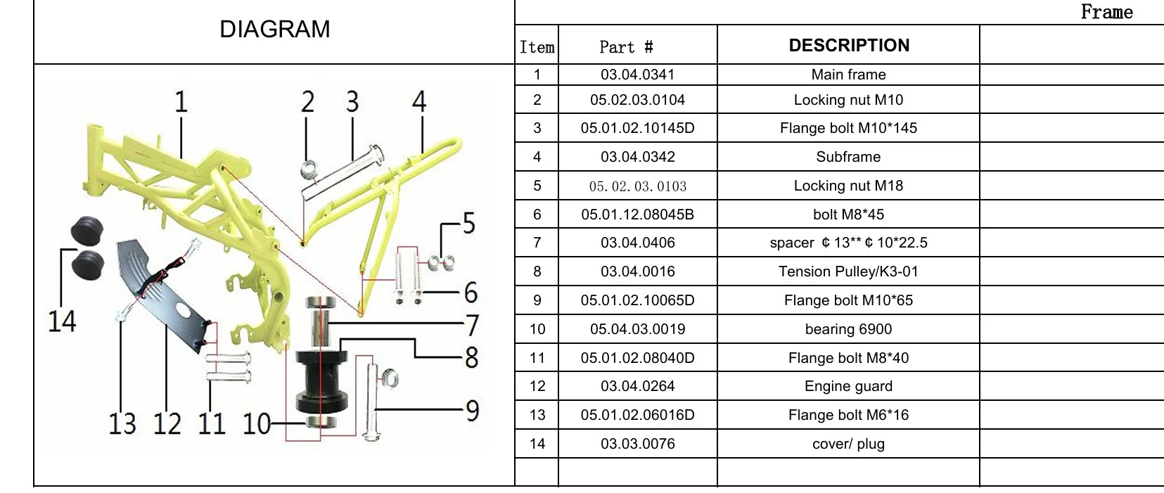 Engine Guard (03.04.0264) for TrailMaster 125cc Dirt Bike (Large Frame) - Image 2
