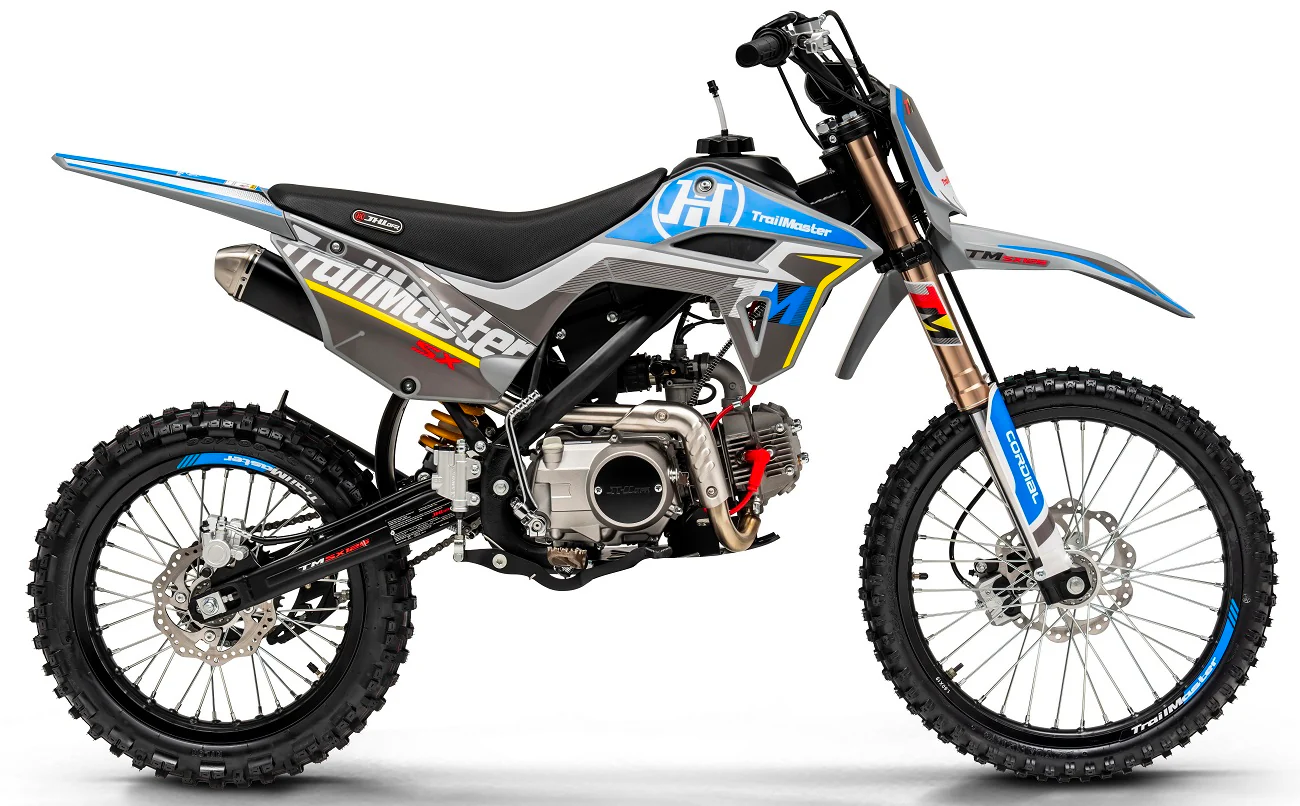 TrailMaster SX125 Pro Series Dirt Bike, Electric Start, 4-Speed Manual, Dual Disc Brakes, (19/16) Wheels - Image 6