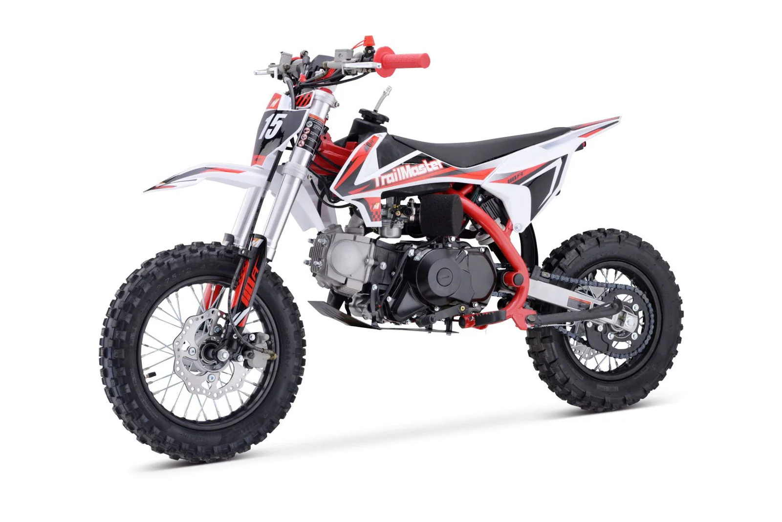 TrailMaster TM15 110cc Dirt Bike, 4-Speed Semi-Auto, Electric Start w/Kick backup, Dual Disc Brakes (12/10) Ages 8-12 - Image 9